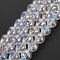 Electroplate Transparent Glass Beads Strands, AB Color Plated and Faceted, Teardrop