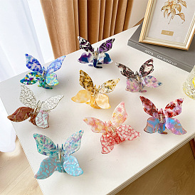 Acetate Butterfly Hair Clip for Women, Bathing and Home Use, Elegant Shark Jaw Clamp for Fall/Winter Hairstyles