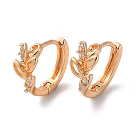 Brass Hoop Earrings with Glass, Flower of Life