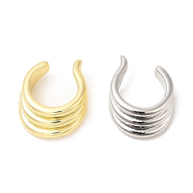 Rack Plating Brass Cuff Earrings for Women, Lead Free & Cadmium Free, Long-Lasting Plated