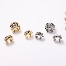 Zinc Alloy Rhinestone Cuff Open Rings Set