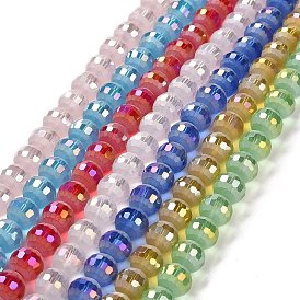 Abalorios de vidrio electrochapa, color de ab chapado, esmerilado y facetado(96 facetas), rondo