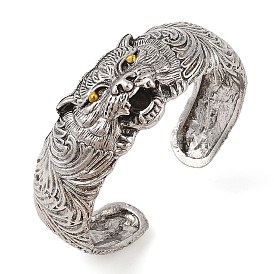 Tiger Tibetan Style Alloy Cuff Bangles for Men