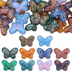 50 шт. стеклянные бусины с краской для запекания Пикассо, бабочка