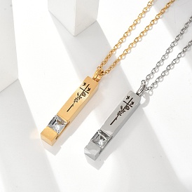 304 подвеска из нержавеющей стали с гравировкой в виде цветка, креста, прямоугольника, памятная урна для праха питомца