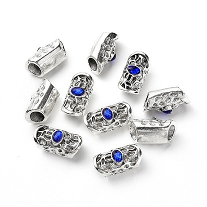 Антикварная посеребренные шарики сплава, с акриловыми стразами, трубка