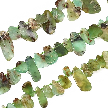 Natural Chrysoprase Beads Strands, Nuggets, Top Drilled