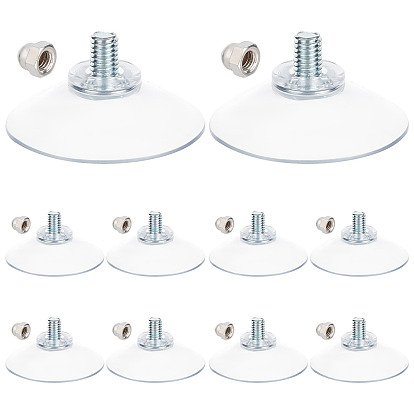 12 ensembles de supports à ventouses solides en silicone, avec écrou borgne m6 en fer, accessoires d'étagère de cuisine de salle de bains