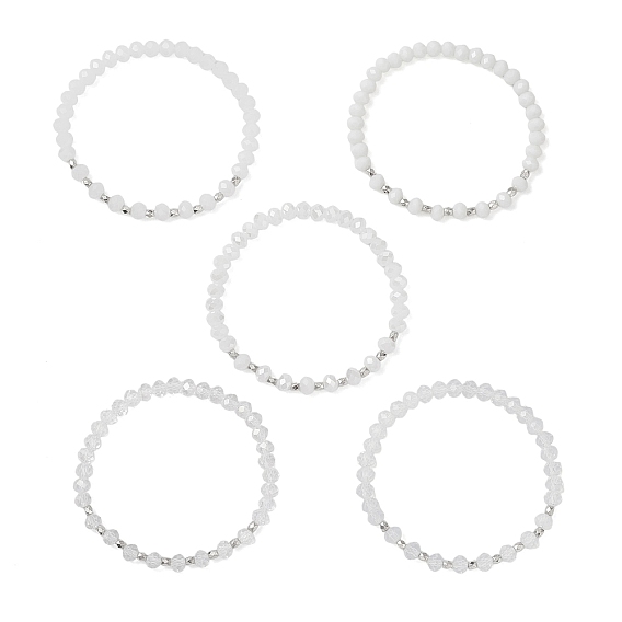 5Шт. круглых стеклянных и бусин CCB для женщин, граненые