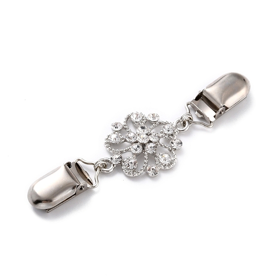 Винтажные зажимы для свитера из сплава, зажим для воротника кардигана, цветок с горный хрусталь