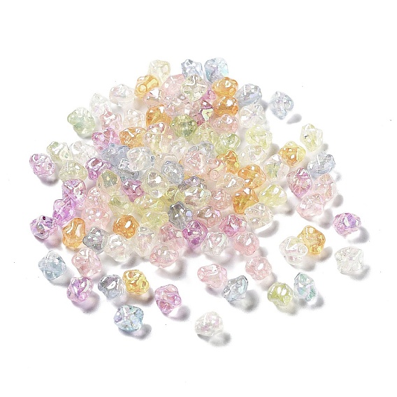 UV Plating Acrylic Beads, Iridescent, Luminous Glow in the Dark