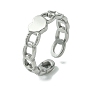 304 Stainless Steel Open Cuff Ring, Heart