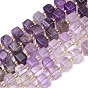 Природный аметист нитей бисера, кубические, с бисером