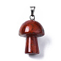 Natural & Synthetic Gemstone Pendants, with Stainless Steel Snap On Bails, Mushroom Shaped