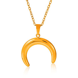 304 подвеска в виде двух рогов из нержавеющей стали, женская мода, минималистичный дизайн ювелирных изделий