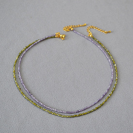 Fashionable Commuter Shiny Zircon Beaded Necklace - Minimalist, Delicate, Collarbone Chain.