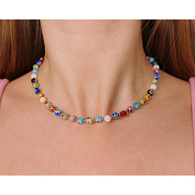 Круглые бусины-лэмпворк ручной работы с изображением сглаза, золотые