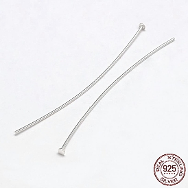925 épingles à tête plate en argent sterling