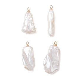 Натуральные кеши жемчужные подвески, подвески в виде самородков с латунными креплениями, белые