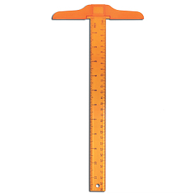 Plastic Transparent Academic T-Ruler, Measuring Tool, for School & Educational Supplies