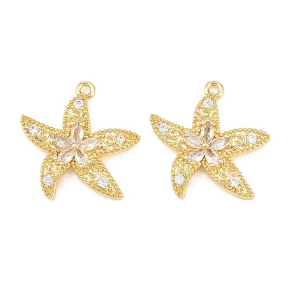 Латунные микро проложить кубического циркония подвески, прелести морская звезда, долговечный, стойки покрытие, без свинца и без кадмия