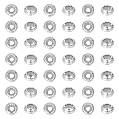 201 из нержавеющей стали бусы, с резиной внутри, ползунки, рондель