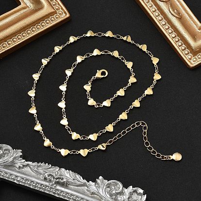 Латунные ожерелья-цепочки в форме сердца для женщин