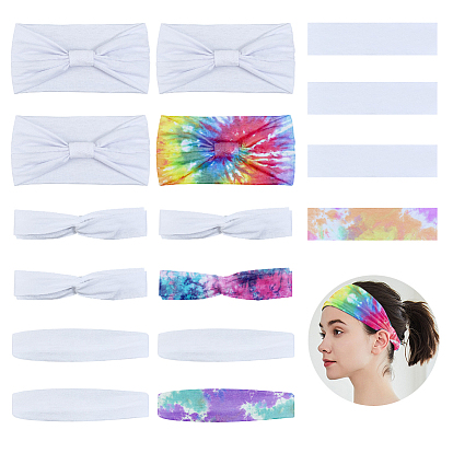 16 шт. 4 стили повязки на голову из хлопка/полиэстера для женщин