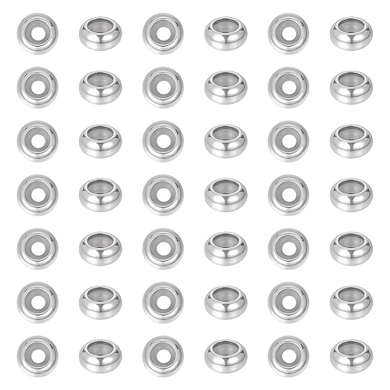 201 из нержавеющей стали бусы, с резиной внутри, ползунки, рондель