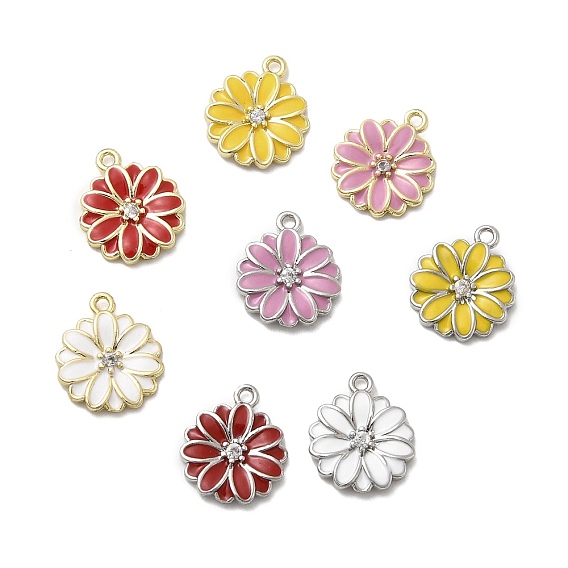 Латунные микро проложить кубического циркония подвески, , с эмалью, без кадмия и без свинца, стойки покрытие, долговечный, настоящий 18k позолоченный/платиновый