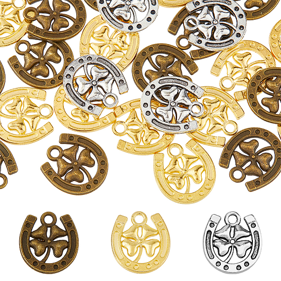48 шт 3 цвета подвески из сплава, подковы с подвесками в виде клевера
