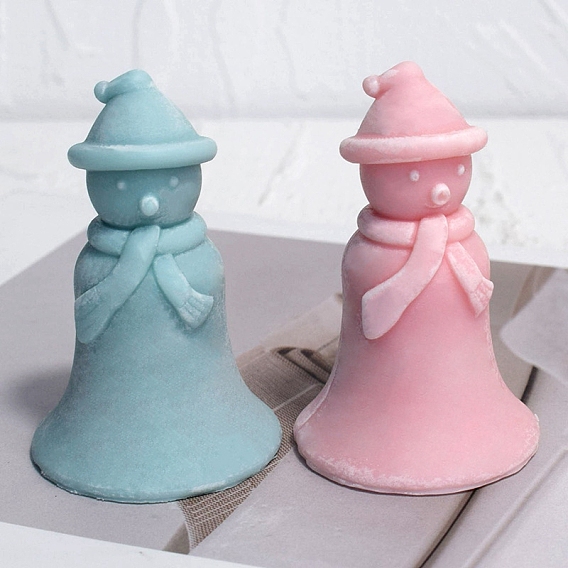 3D Christmas Snowman DIY Food Grade Silicone Candle Molds, Aromatherapy Candle Moulds, Scented Candle Making Molds