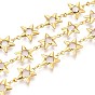 Латунные звездчатые цепи, со стеклом, пайки, с катушкой, долговечный, звезда, золотые