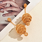 Boucles d'oreilles puces vintage en alliage, en forme de larme, à motif filigrane et spirale., boucles d'oreilles pendantes longues en fil creux tressé pour femmes