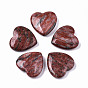 Natural Red Sesame Jasper Heart Love Stone, Pocket Palm Stone for Reiki Balancing