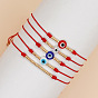 Vintage Evil Eye Miyuki Gold Beaded Braided Bracelets with Brass Beads for Women, Real 14K Gold Plated
