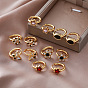 304 Stainless Steel Pave Cubic Zirconia Hoop Earrings for Women, Golden