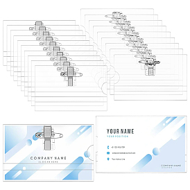 200 Держатели визитных карточек из ПВХ, с бумажными карточками и металлическими скрепками, прямоугольные