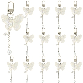 20 decoraciones colgantes de acrílico, Con cadena de hierro y cierres giratorios de aleación., mariposa