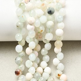 Natural Green Opal Double Point Beads Strands, Faceted Bicone Beads, Top Drilled