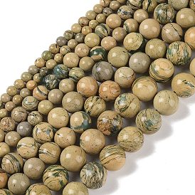 Natural Verdite Stone Beads Strands, Round