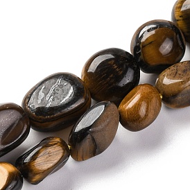 Natural Tiger Eye Beads Strands, Nuggets, Tumbled Stone