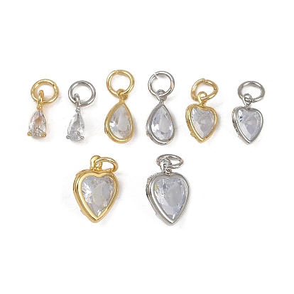 Латунные микро проложить кубического циркония подвески, подвески в виде сердечек/слезинок, с целью перехода в кольце, долговечный, без кадмия и без свинца, стойки покрытие