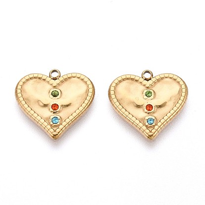 304 подвески из нержавеющей стали, со стразами, сердце
