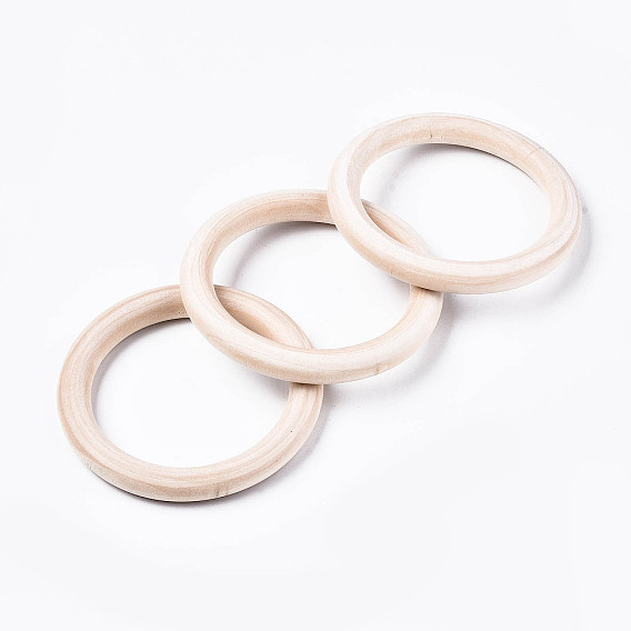 Unfinished Unfinished Wood Linking Rings, Original Color Wooden Ring, Bleach, Ring