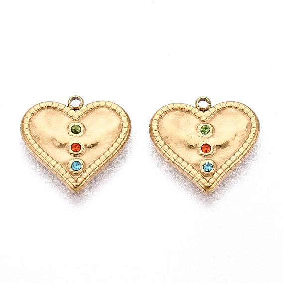 304 подвески из нержавеющей стали, со стразами, сердце