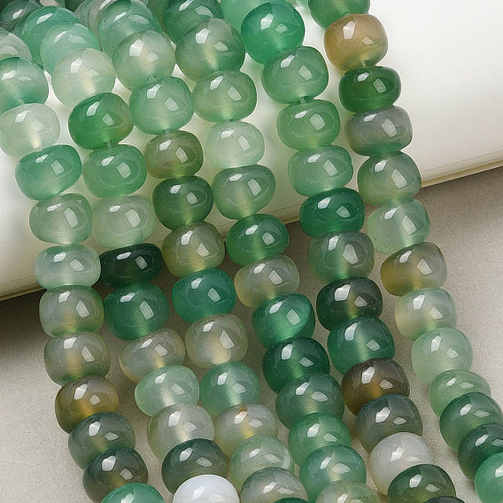 Натуральный зеленый бисер пряди оникс Агат, окрашенный и нагретый и нагретый, рондель