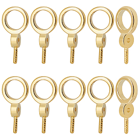 10 шт. 925 серебряные шурупы с ушком, кольцо, для полуполых бусин 