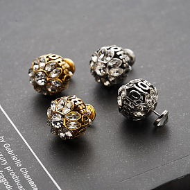 Vintage Letter Hollow Ball Stud Earrings for Women - Chic, Personalized and Luxurious Ear Accessories