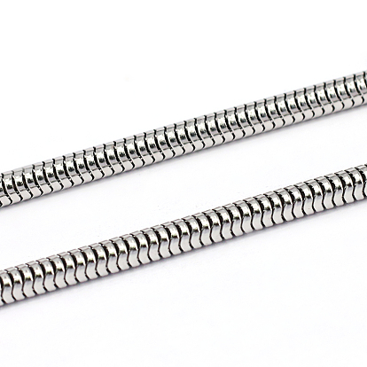 316 Surgical Stainless Steel Round Snake Chains, Soldered, with Spool